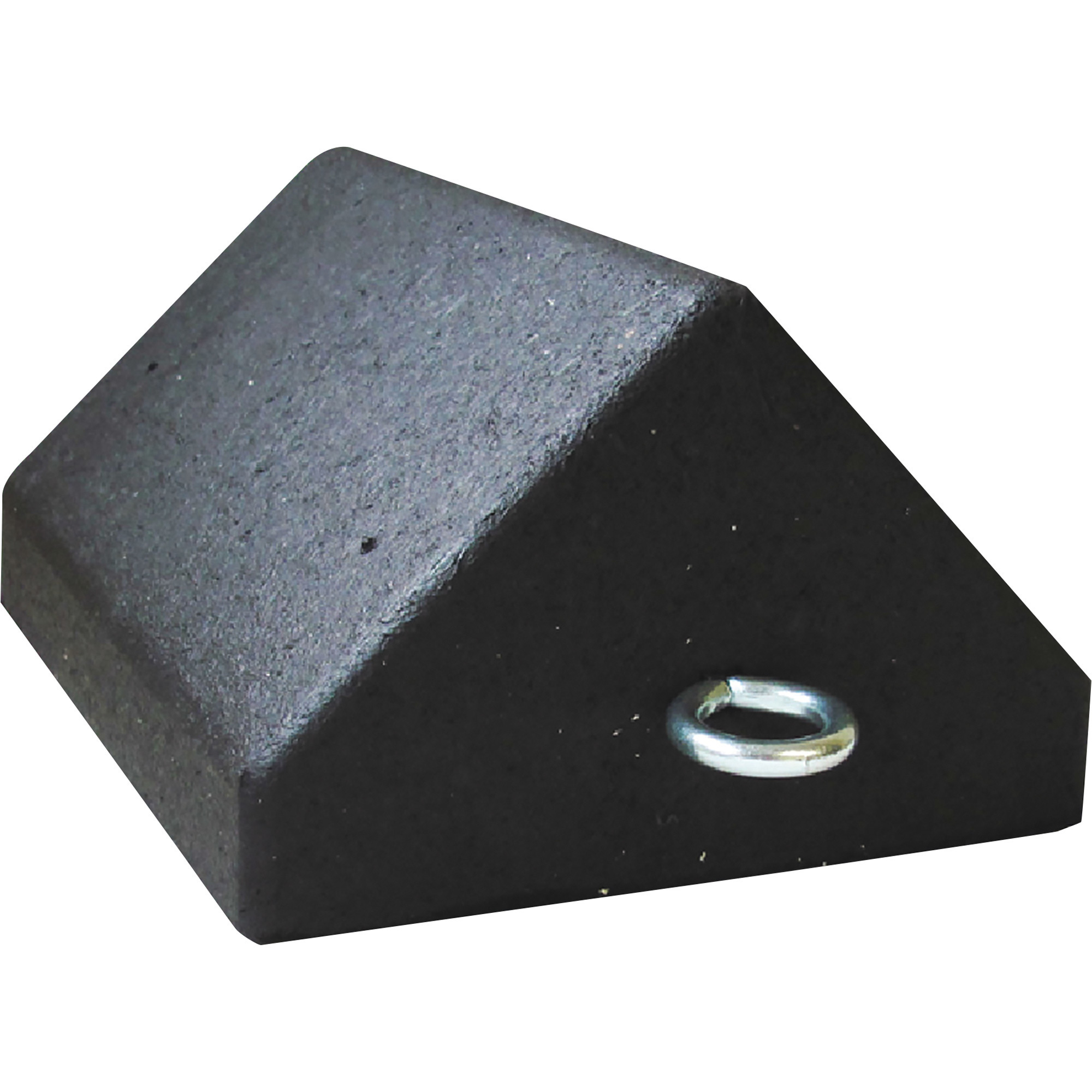 Plasticade 10-Lb. Rubber Wheel Chock with Eyebolt, 7.75in.L x 9.75in.W x 5in.H, Model# W85S-E